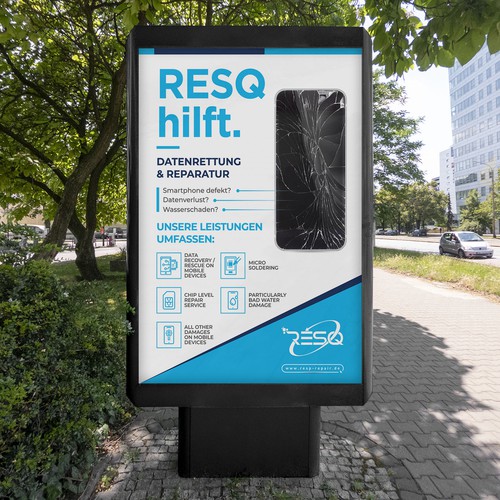 Clean & Nice Poster for Cell Phone Repair & Data Rescue Company Design by inventivao