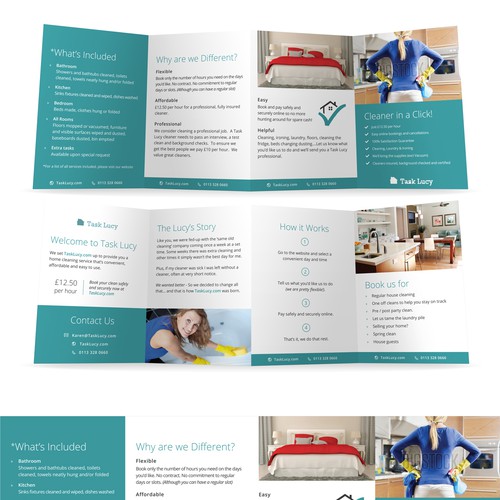 >> Clean & Tidy - Home Cleaning Brochure (Fun Project <<<) Design by Pernilla Ojergren