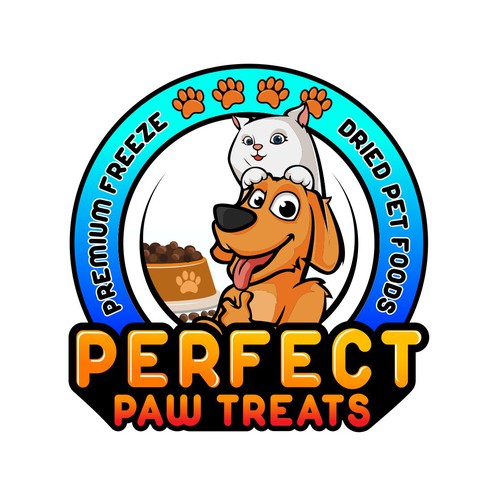 Perfect Paw Treats Modern & Vibrant Happy Logo Design by oliph