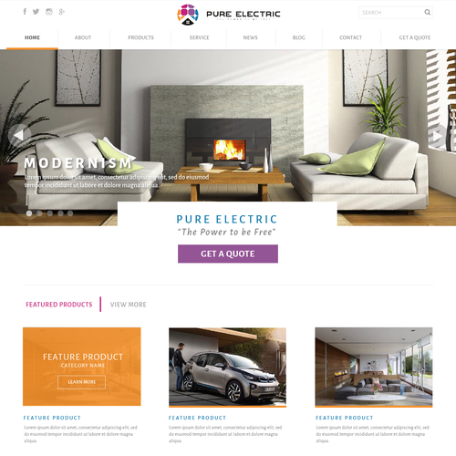 Pure Electric - the power to be free -  Theme our website デザイン by CathrainV