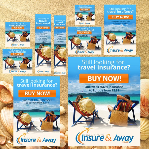 Design by 2bluesky titled "Help Holiday & Travel Insure & Away with a new banner ad"