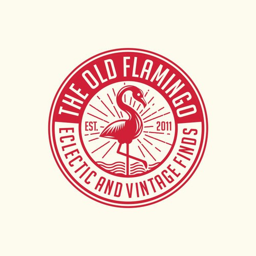 Create hip logo for THE OLD FLAMINGO that specializes in eclectic, vintage, upcycled furniture finds デザイン by Wintrygrey