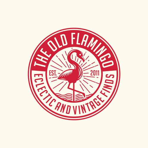 Create hip logo for THE OLD FLAMINGO that specializes in eclectic, vintage, upcycled furniture finds Design von Wintrygrey