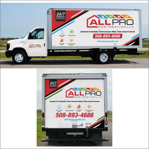 New vehicle Wrap for a Restoration truck Diseño de dnite