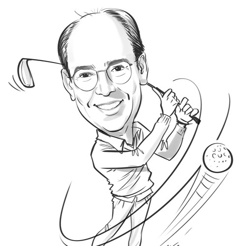 Famous Golf Caricature Design by Abhijith Sketches