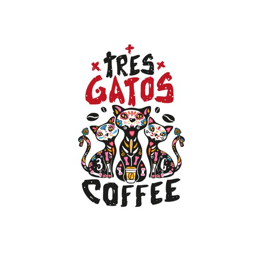 TRES GATOS COFFEE LOGO Design by vupeyadu ♥