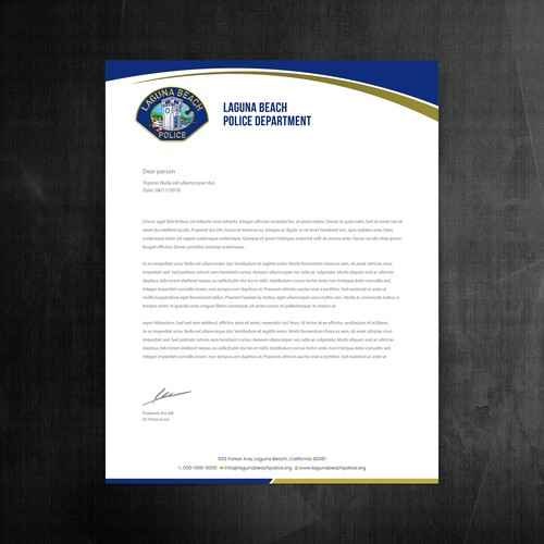 Laguna Beach Police Department Stationary Design by Felix SH