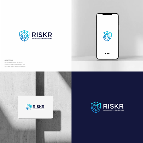 "modern minimalist logo and stylebook for security consulting" ganador Logo & guía de marca