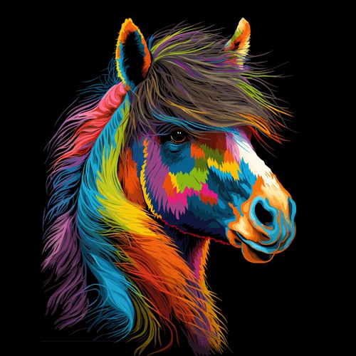 Multicolor Horse Design by Bimaaldisa Studio