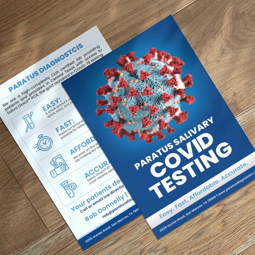Compelling COVID testing flyer needed for Texas lab Design by SoftSkills