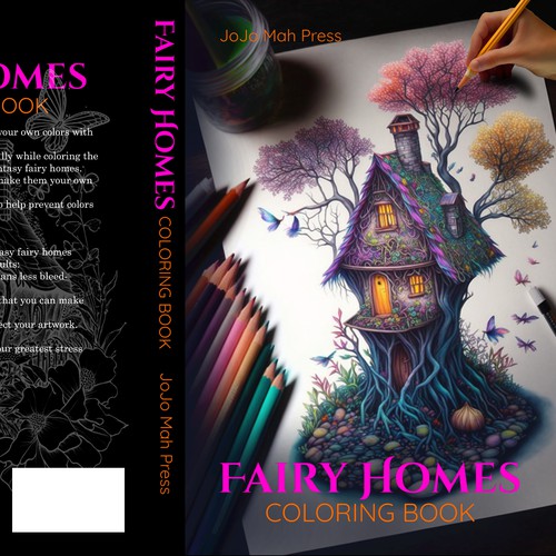 Fantasy Coloring Book Cover Contest For the Bold Design by SusansArt