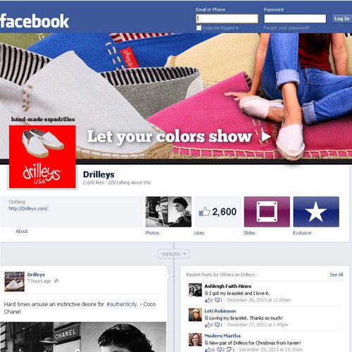 Facebook brand design for international Espadrille shoe company.  More work to follow! Ontwerp door *senja*