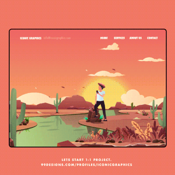 Animated Website Illustration for Agency