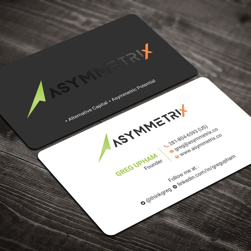 Design a cool, edgey but sophisticated business card for an alternative investment firm. Design von prosenjit_P