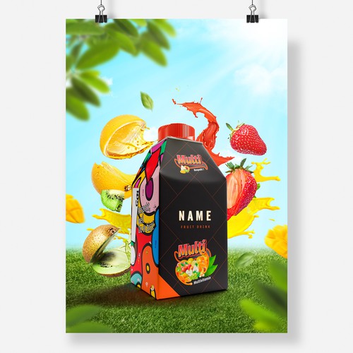 Dynamic poster design for Fruit Juice advertisement Design réalisé par rendydjox