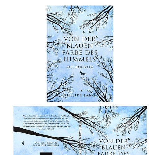 "Of the Blue Color of The Sky": Book cover for a collection of poems on themes such as loss, love, childhood and hope Design by desainbagus3