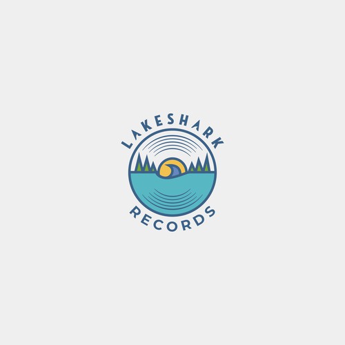 Design by HowArt.you titled "“LakeShark Records” label seeking fun/creative logo idea"