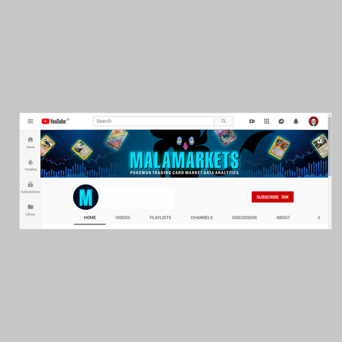 Design a Youtube banner for a channel that focuses on Pokemon trading card market analytics!! Design by CREATIVE NINJA ✅