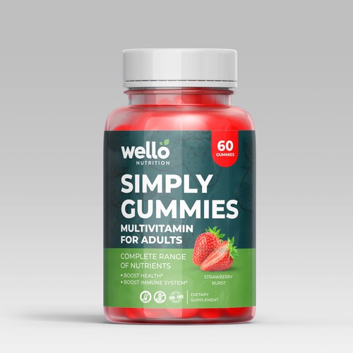 Multi vitamin gummies label design Design by Dzhafir