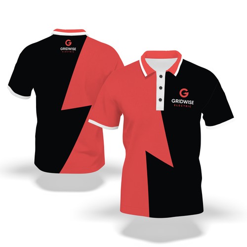 "Modern short-sleeve polo uniform for Gridwise Electric (clean, minimalist)" winning Social media page