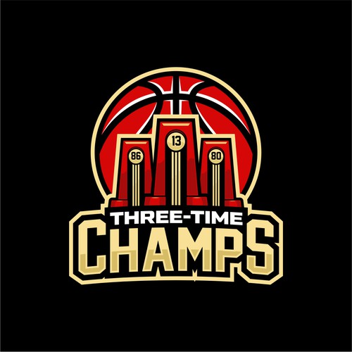 Basketball Logo for Team 'Three-Time Champs' - Your Winning Logo Featured on Major Sports Network Design by HandriSid