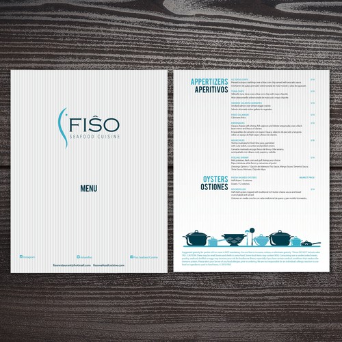 Urban , Modern,   Fine dining seafood menu Design by Tety design