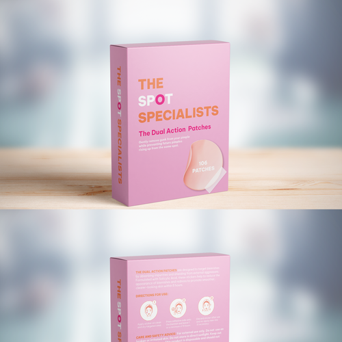 Pimple Patch PACKAGING to appeal to FEMALE BEAUTY user Design by Katyaa