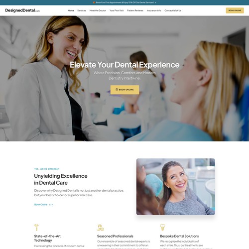 Home page for dental practice Design by keilaMaria