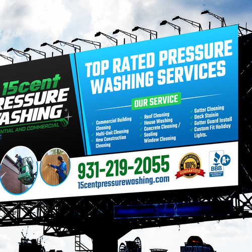 Modern Pressure Washing Billboard Design by Sketch Media™