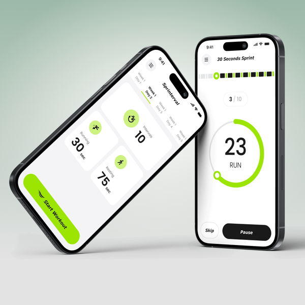Design the UI/UX for a Motivational Sprint Interval Training App