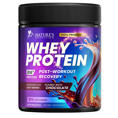 Tasty Whey Protein Chocolate Design Needed for Nature's Nutrition Design by Davi Giolo ★