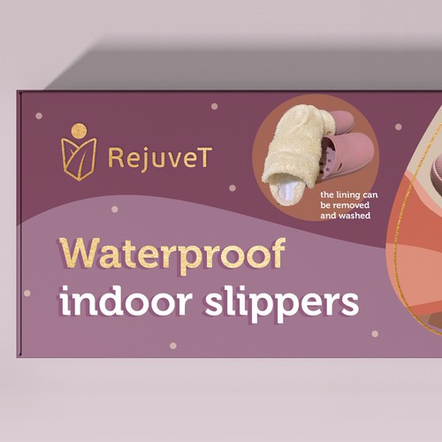Box design for waterproof indoor slippers Design by Air_designs