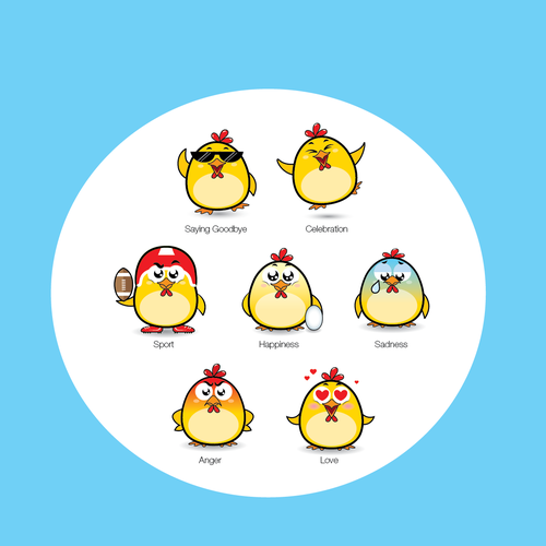 Chicken Emoji Stickers Design by giorgia.isacchi