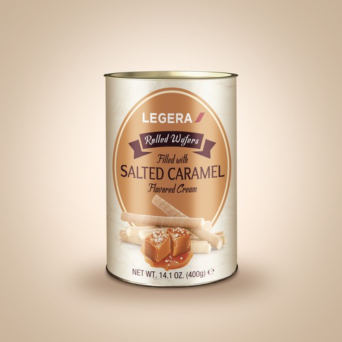 LEGERA Wafer Rolls Pack 125 gm - Salted Caramel Design by sougatacreative