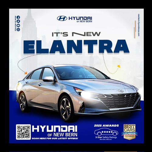 Flyer for Hyundai car dealership showing off the new Palisade and Elantra Design by Rith99★ ★ ★ ★ ★