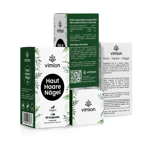 Packaging design for a German brand of high-quality food supplements Design by Designlifelk