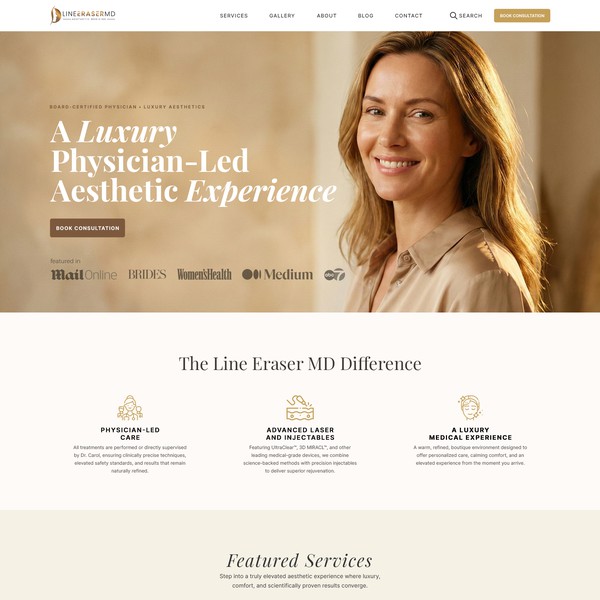 "Warm Scientific Luxury: A High-End MedSpa UI/UX Design