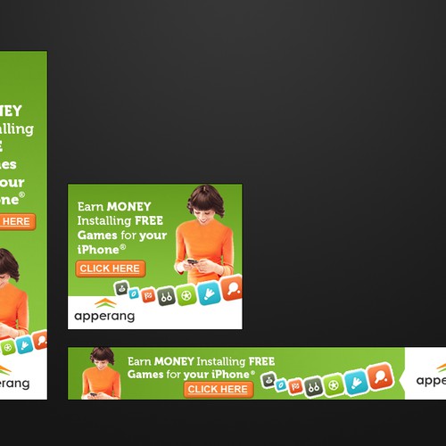 Banner Ads For A New Service That Pays Users To Install Apps Design von mCreative