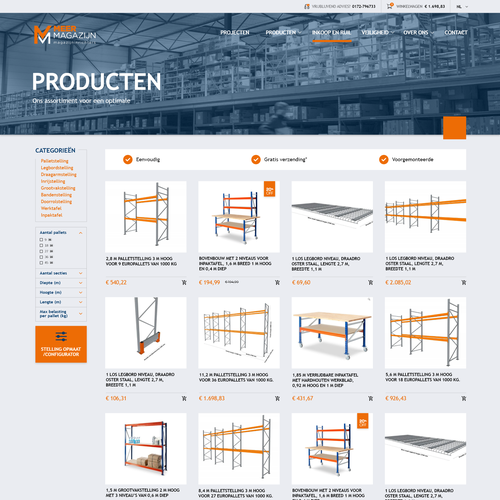 Creative website templates for a leading pallet racks company_ Meermagazijn Design von ChickenDinner