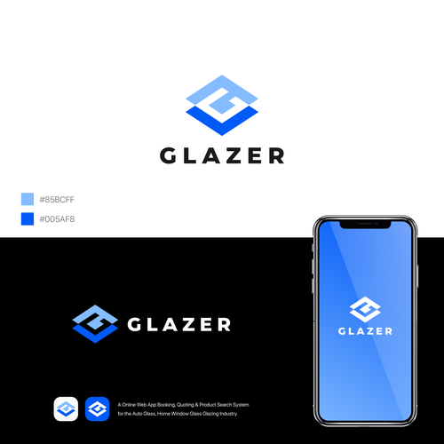 Logo for Glazing (Glass Repair & Replacement) Online Management Application Design by EggyOne