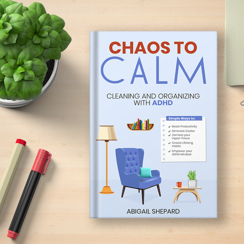 Simple and Empowering book cover for cleaning and organizing Diseño de Knorpics