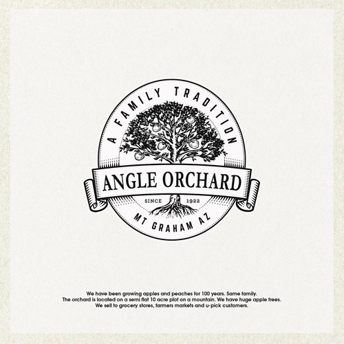 100 year old orchard logo. Design by Apoteósico