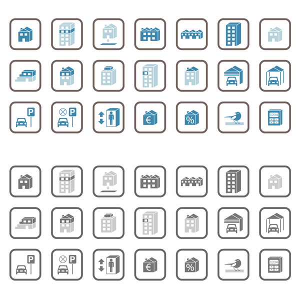 Icons for intelligent and professional "Real Estate Value Calculator"