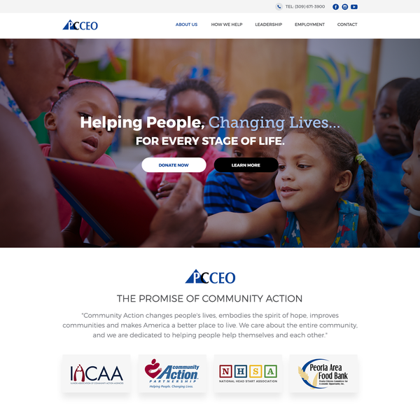Website for non-profit organization