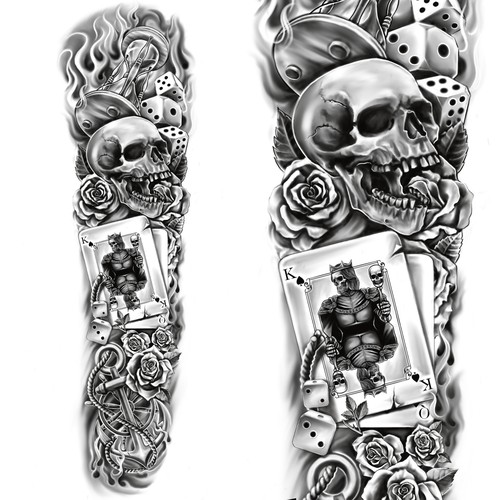 skulls tattoo sleeve