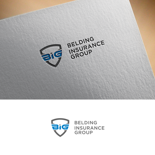 Simple logo w/ shield and letters "BIG" for insurance group Design by Branco Designs