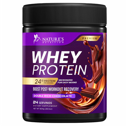 Tasty Whey Protein Chocolate Design Needed for Nature's Nutrition Design by Davi Giolo ★