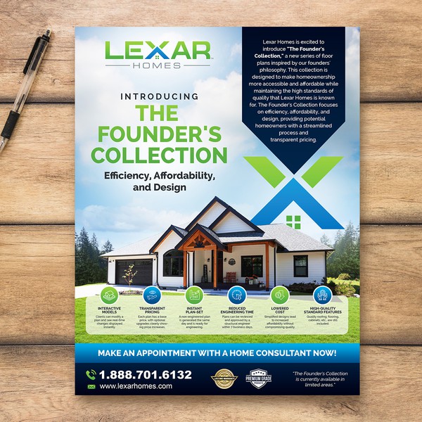 Flyer Lexar Homes Founders Collection