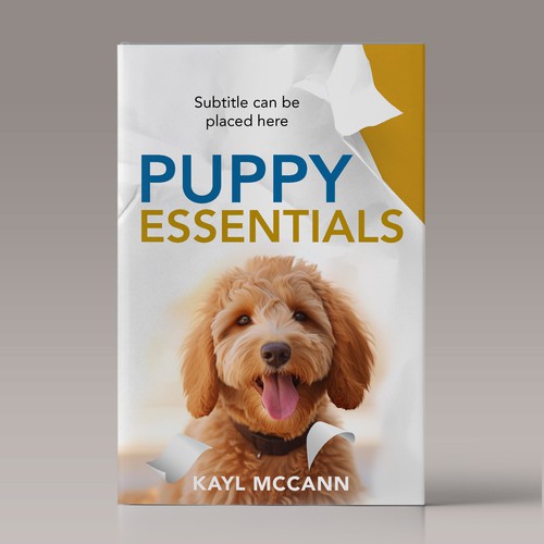 Cute puppy behaving badly for book cover Design by Sam Arts Studio