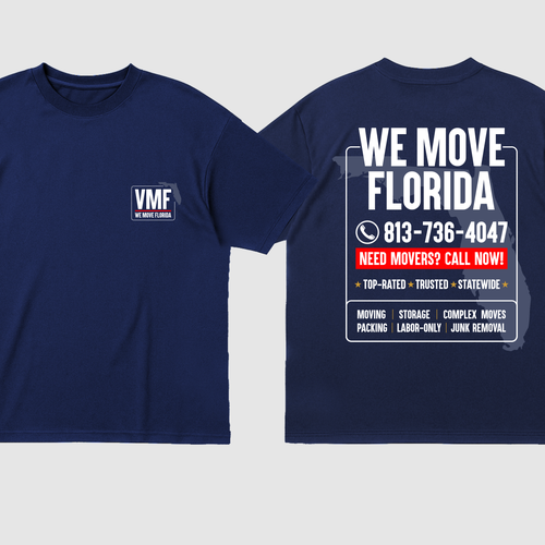Bold, Professional T-Shirt Design for Veteran-Owned Moving Company (VMF Movers) Design by By.You